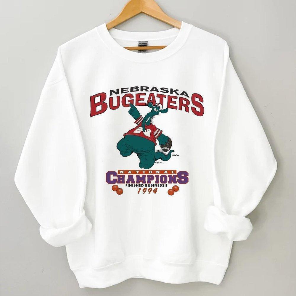 1994 Nebraska Bugeaters Unisex White Sweater, Cornhuskers College Sweatshirt